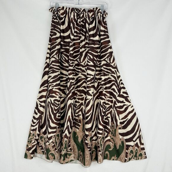 Madison Italy Maxi Skirt Women’s Size S/M Flare Elastic Waist Animal Print - Picture 2 of 11